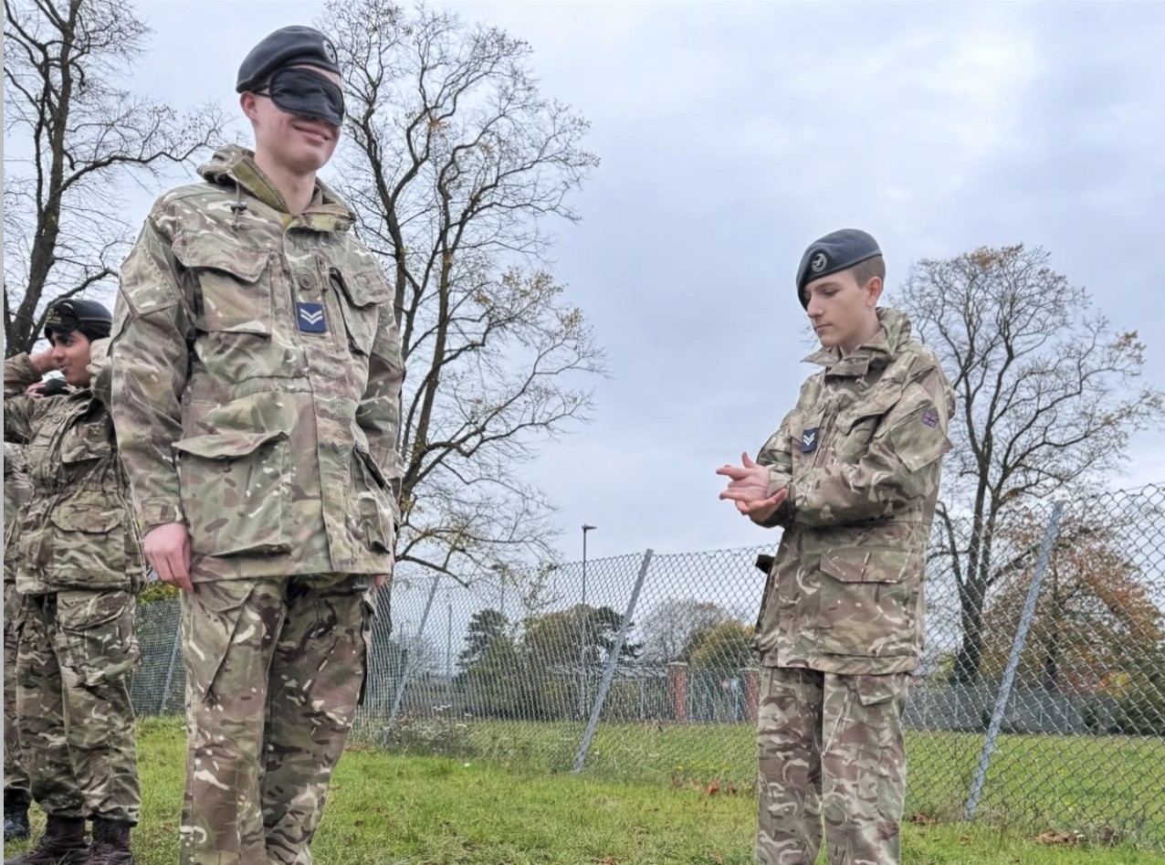 Callum taking part in an Air Cadet activity