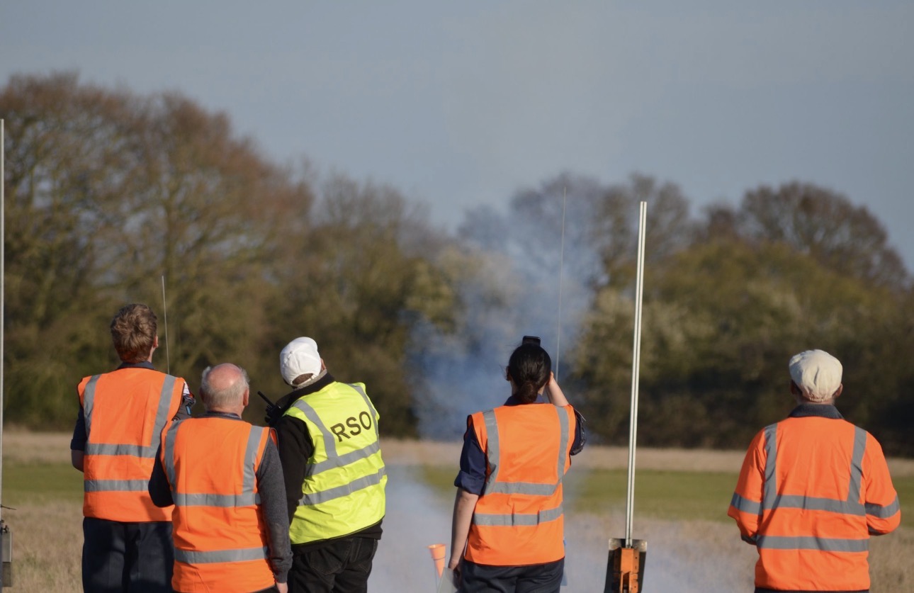 The UKROC rocket during launch and testing