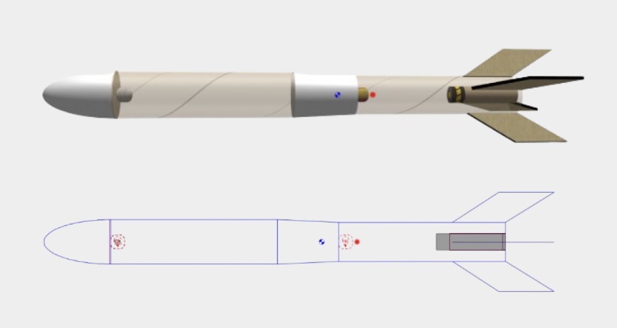The completed UKROC competition rocket