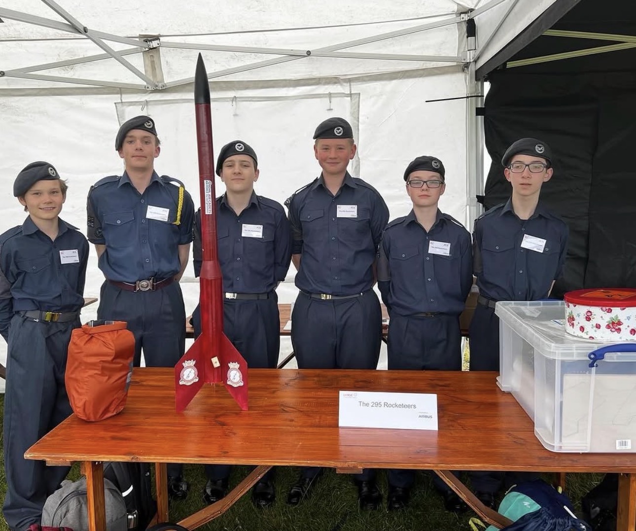 Members of the squadron UKROC rocketry team